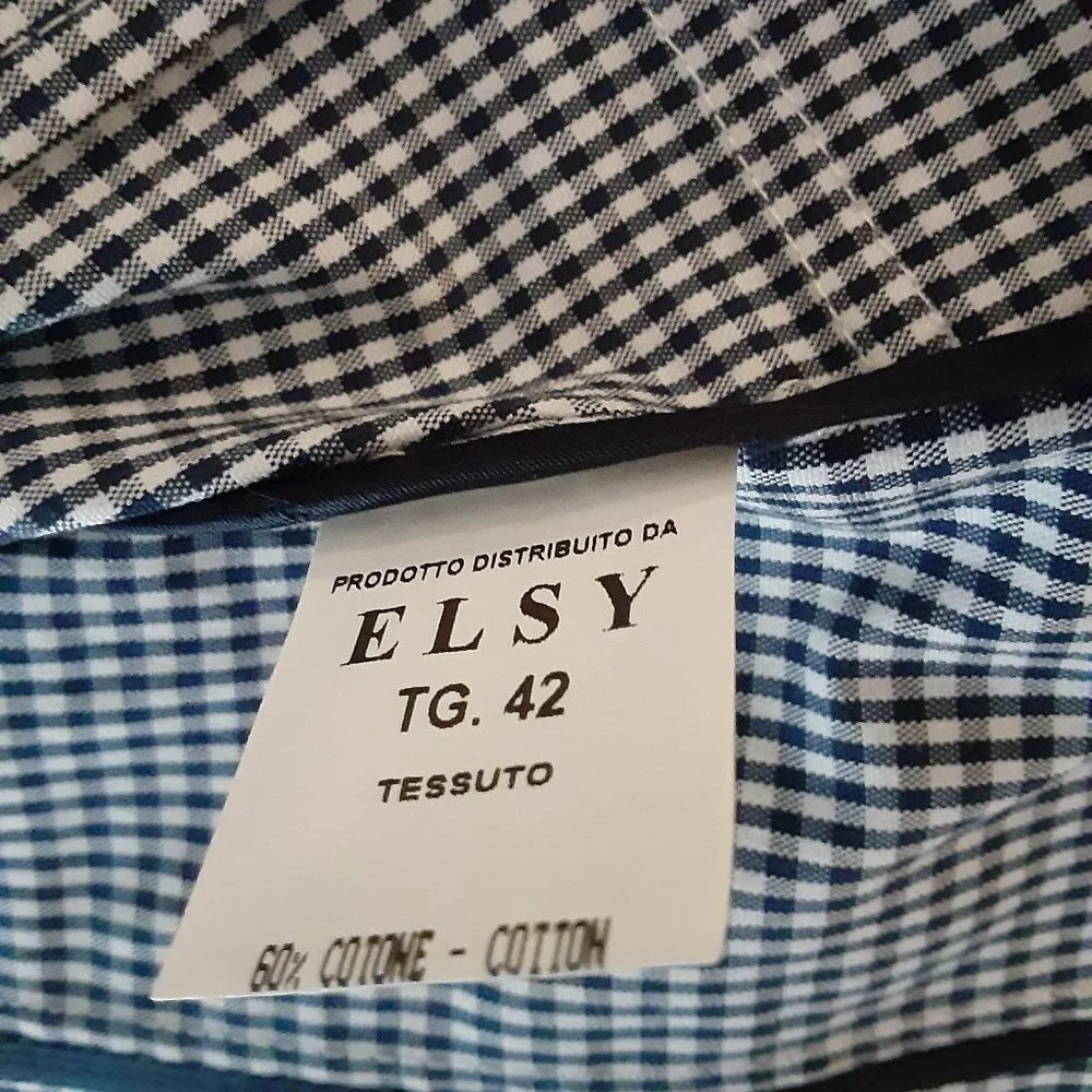 ELSY navy check blazer 12-14 girls/ xxs women